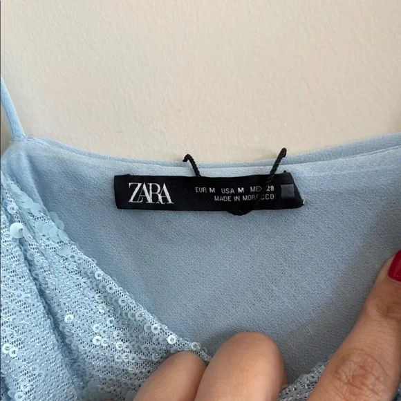 Light Blue Sequin Mini Dress - Picture 2 of 3